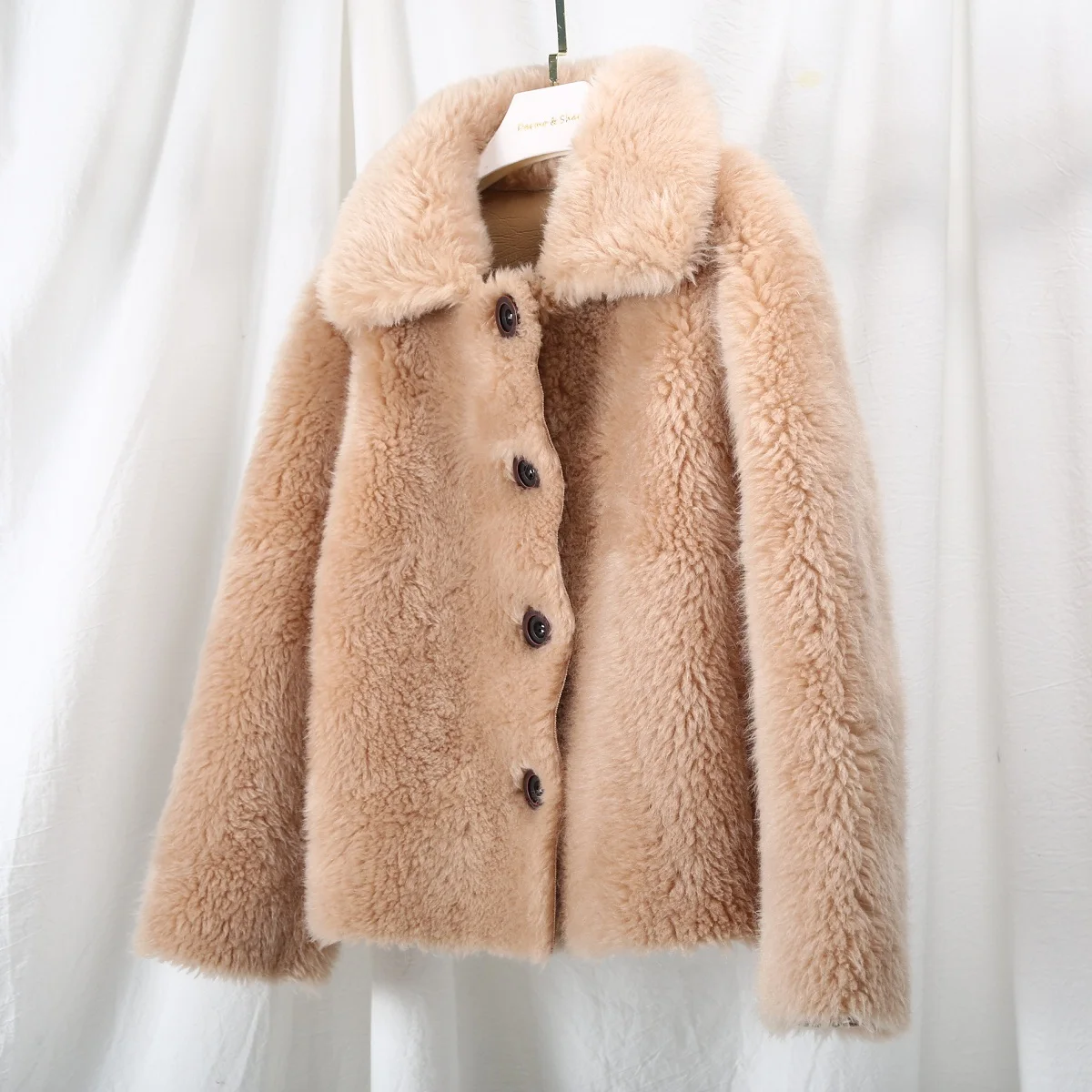 OFTBUY/ зимняя куртка для женщин, пальто из натурального меха, повседневная шерстяная одежда, тканая верхняя одежда, Женский плюшевый флис, плюшевая уличная одежда