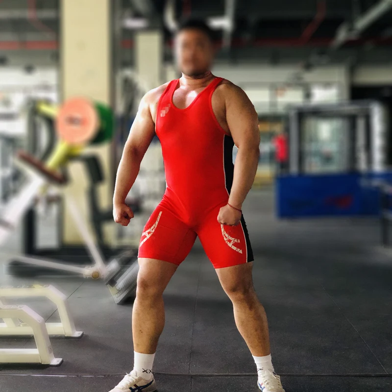 Weight Lifting Singlet Man Wrestling Singlet One Piece Gym Power Outfit Tights 