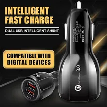 Автомобильное зарядное устройство Quick Charge 3,0 QC 3,0, двойное зарядное устройство USB для iphone huawei, быстрая зарядка, адаптер для мобильного телефона, автомобильное зарядное устройство