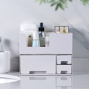 

Double-layer Large Capacity ABS Bathroom Bedroom Cosmetic Storage Drawer Makeup Jewelry Lipstick Organizer Desktop Storage Box