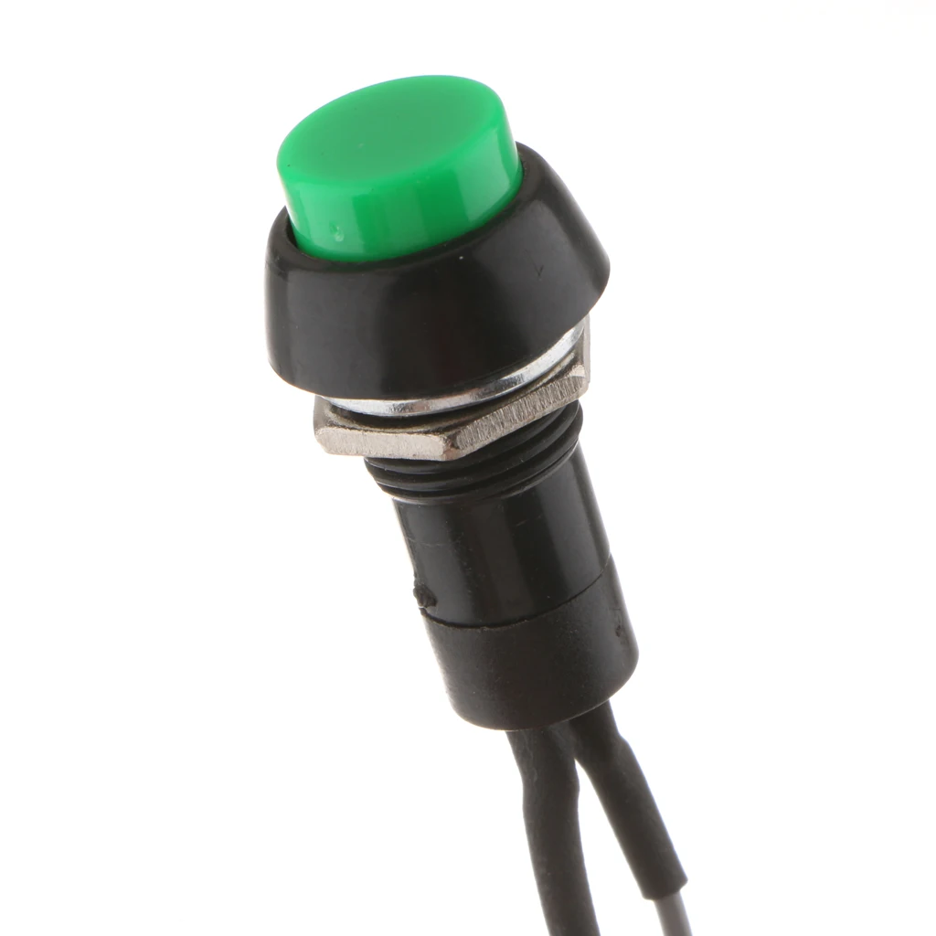 50 Pack Car Circuit Wire Horn Switch ON-OFF Lighted Push Button Switch Green
