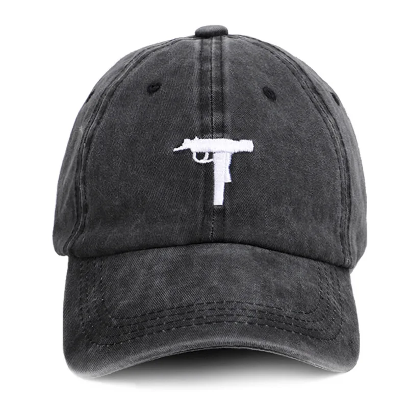 

new fund of 2019 autumn pure cotton embroidery uzi water restoring ancient ways men and women and AK47 gun design hat