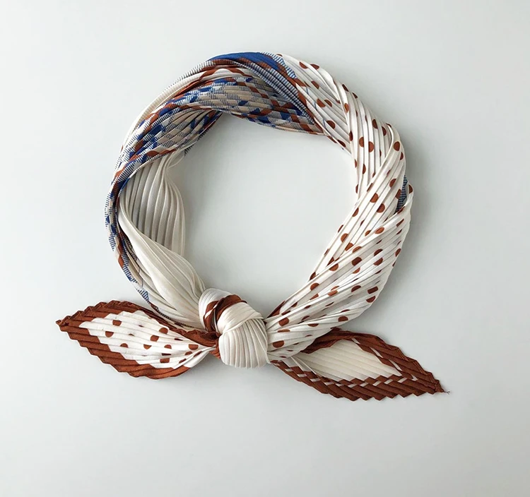 Luxury Silk Pleated Scarf - Womens Hair  Neck Accessory