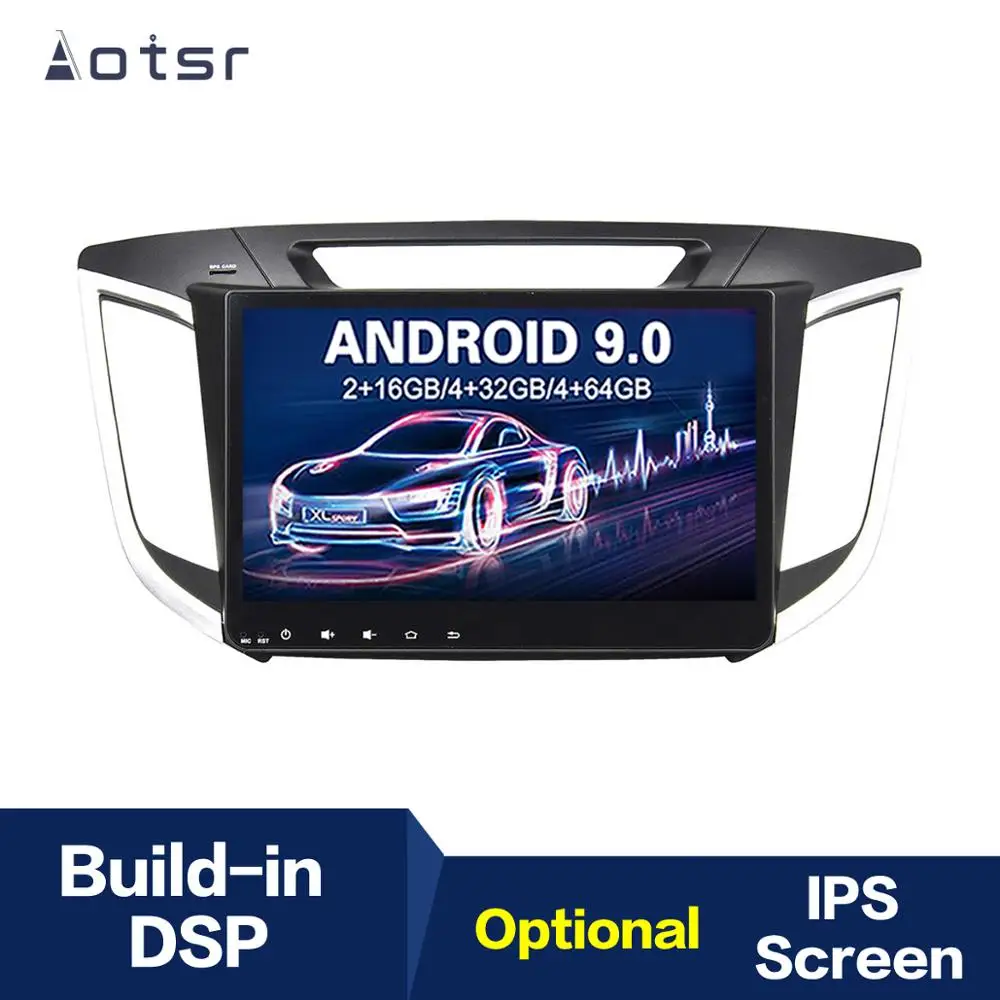 Android 9 4+ 64G DSP ips автомобильный радиоплеер gps навигация для HYUNDAI IX25 головное устройство мультимедийный Кассетный плеер рекордер