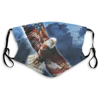 

Fillter Mask for Women Eagle American Flag Adjustable Waterproof Mask Anti Dust Ear Loops for Woodworking Double Protection