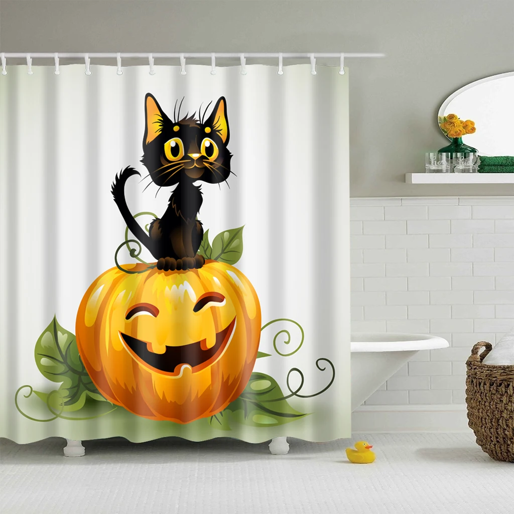Жуткий Хэллоуин Hallowen модель душевая занавеска Водонепроницаемый полиэстер затемненные шторы 180x200 см большой ванной занавеска для ванной комнаты cortina de Баньо