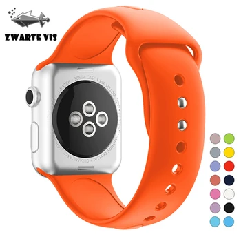 

Solid color Soft Sports Watch Silicone band Watch for Apple 4 3 2 1 38 MM 42 MM Breathable Bracelet for I watch Series 40mm 44m