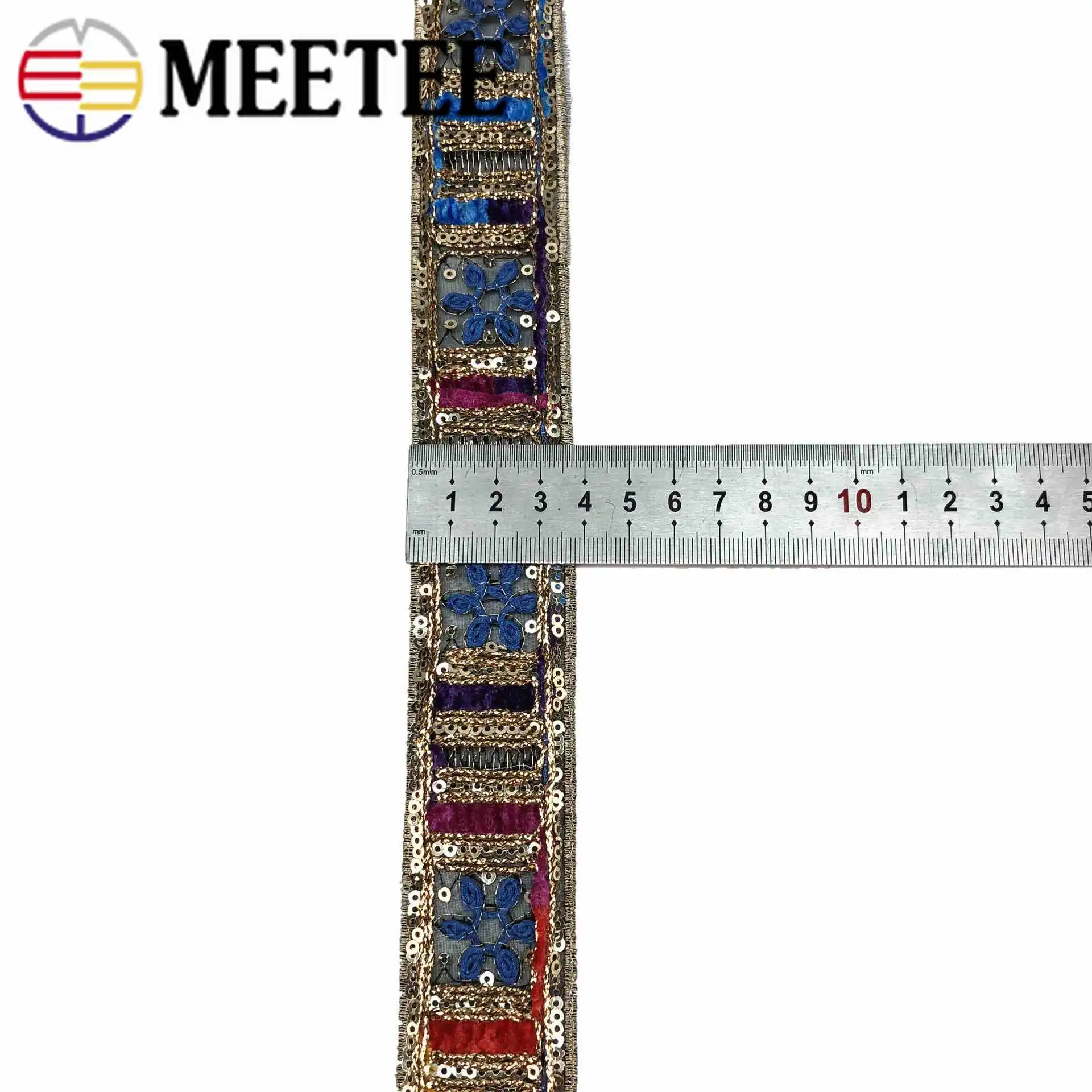 3 метра Этническая золотая нить вышитая кружевная отделка блестки тесьма ленты