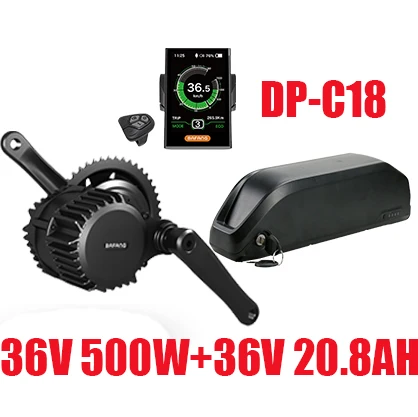 36V500WC1836V20.8AH Bafang BBS02 36v 250/350/750 Вт середине приводной двигатель мощный двигатель с Батарея 36v 20,8/23,4/25,6/28,8/31.5AH, фара для электровелосипеда в Conversion Kit - Color: 36V500WC1836V20.8AH