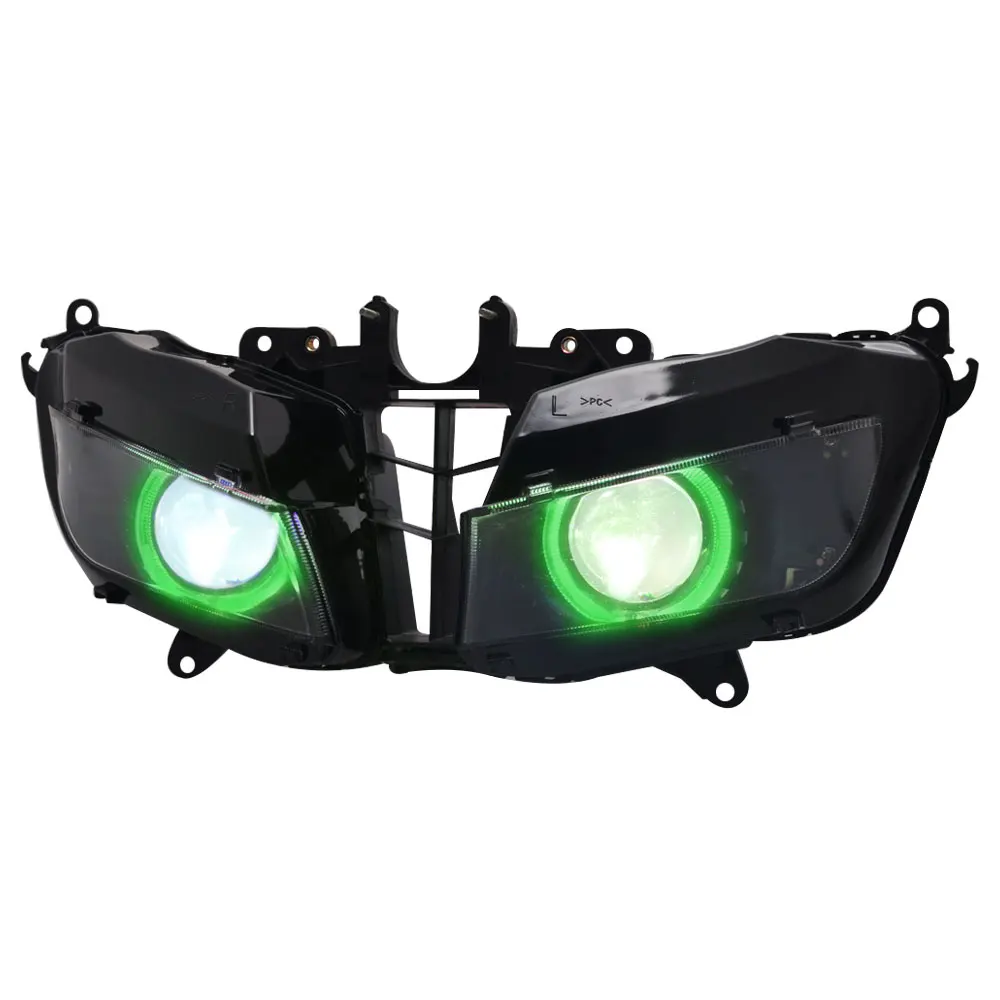 Биксеноновый прожектор HID для мотоцикла фара L/H сборка луча с зелеными
