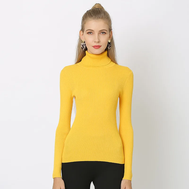 Цвет: желтый Duckwaver S~ 4XL размера плюс, женские свитера, водолазки, пуловеры, мягкая первоклассная рубашка с длинным рукавом, повседневный облегающий вязаный свитер - Цвет: Цвет: желтый