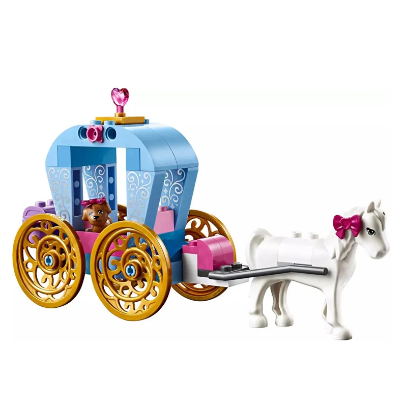 Girl Friends Fairy Princess Cinderella's Romantic Castle With Carriage Doll Model Building Blocks Bricks Kids Toys Gift