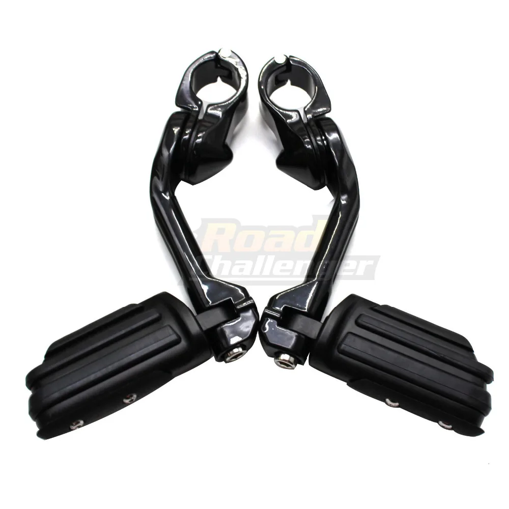 Motorcycle Foot Rests Long Angled Highway Engine Guard 1-1/4" 32mm Footpeg For Harley Electra Glide Road Glide