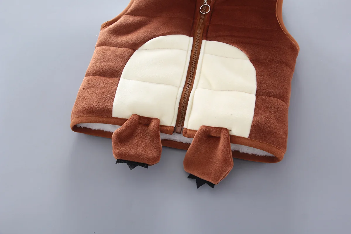 Winter Children Cartoon Clothing Set Baby Boys Girls Plus Velvet Thickening Warm Vest T-Shirt Pants 3Pcs/sets Toddlers Tracksuit