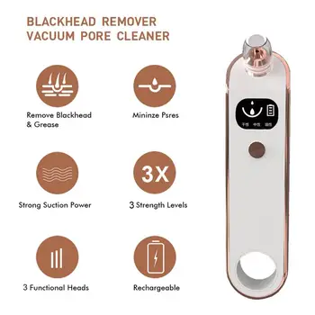 

Electric Face Nose Vacuum Blackhead Pore Remover Suction Blackhead Pimple Acne Remover Cleaner With Tips Facial Skin Care Tool