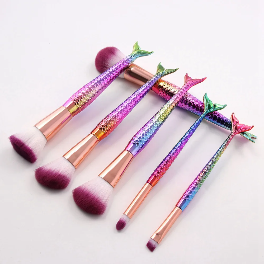 Multicolor 6 шт./компл. набор кистей для макияжа кисть для растушевки, основа, тени для глаз, подводка для губ, порошок, кисти для макияжа, Красота комплект мягкие косметические для женщин - Handle Color: Multicolor