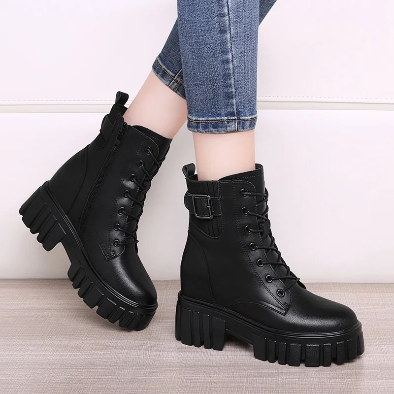 

Brand Design New Platform High Heels Cosplay Fashionable Autumn Winter Wedges Shoes Ankle Boots Women Outudoor Boots Increase