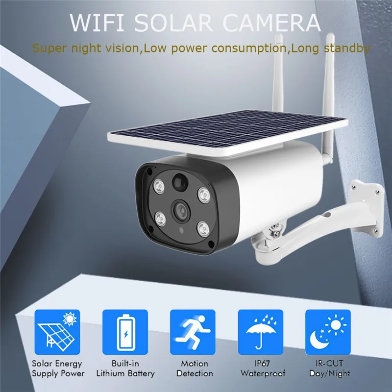 

1080P HD Solar Rechargeable Battery Camera Color Night Vision Starlight IP Wifi Camera Wireless IP67 Outdoor Waterproof Camera
