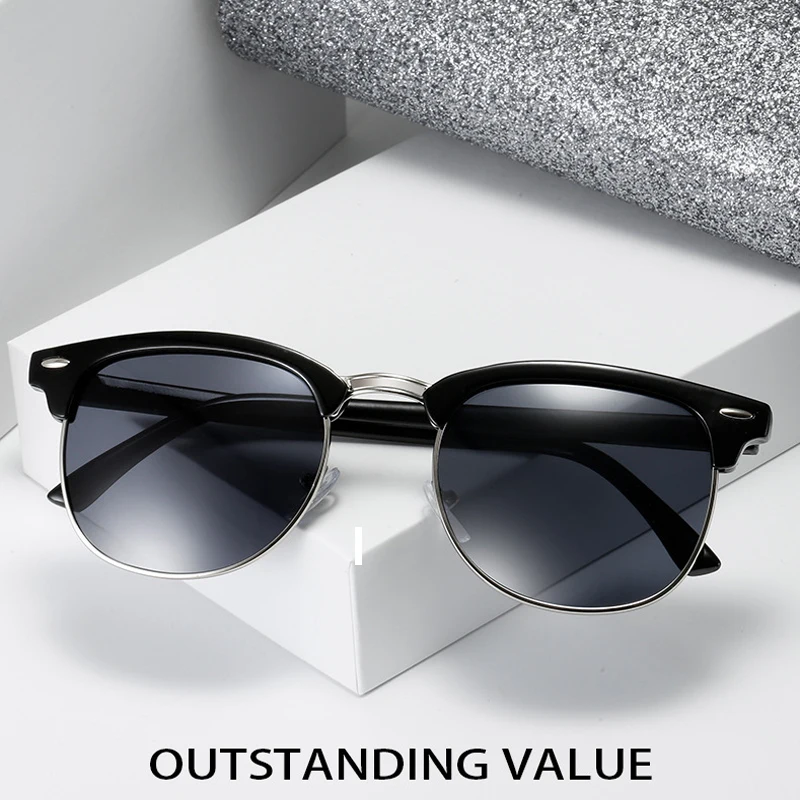 

2020 new retro half frame glasses hipster sunglasses men and women sunglasses