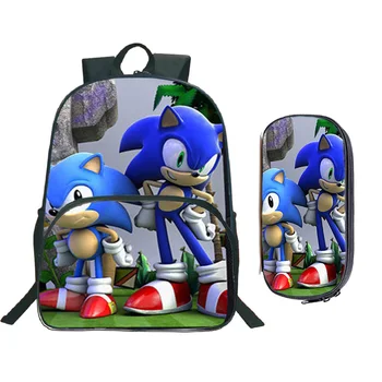 

Children Boys Girls Sonic 2Pcs/Set Backpack Popular pattern School bag Student Daily Backpack Set School Supplies Laptop bag