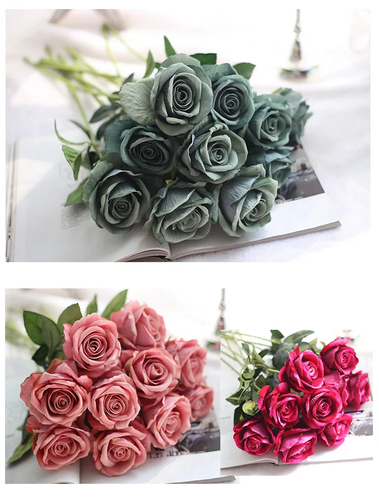 1 шт. Французская романтическая искусственная Роза, для создания своими руками бархатный Шелковый цветок для вечерние украшения для дома, свадьбы, праздника
