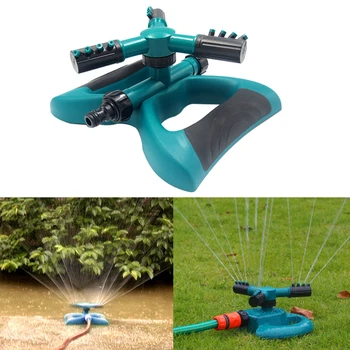 

Garden Sprinklers Automatic Watering Grass Lawn 360 Degree Circle Rotating Water Sprinkler 3 Nozzles Three Arm Garden Pipe Hose