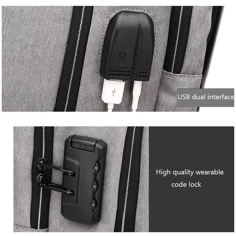 15 6/17 дюймовый дорожный рюкзак для ноутбука с защитой от кражи usb порт зарядки