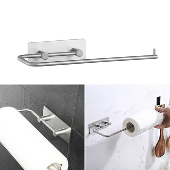 

Toilet Paper Wall Mount Kitchen Roll Paper Holder Stainless Steel Bathroom Rack Tissue Towel Accessories Rack Anti-rust Sturdy