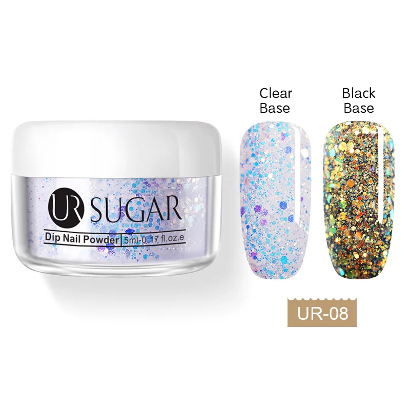 Серебристый UR SUGAR Dipping резьба расширение 3 в 1 блеск порошки для ногтей акриловый пигмент ногтей Блеск Dip DIY порошок не нужна лампа - Цвет: Серебристый