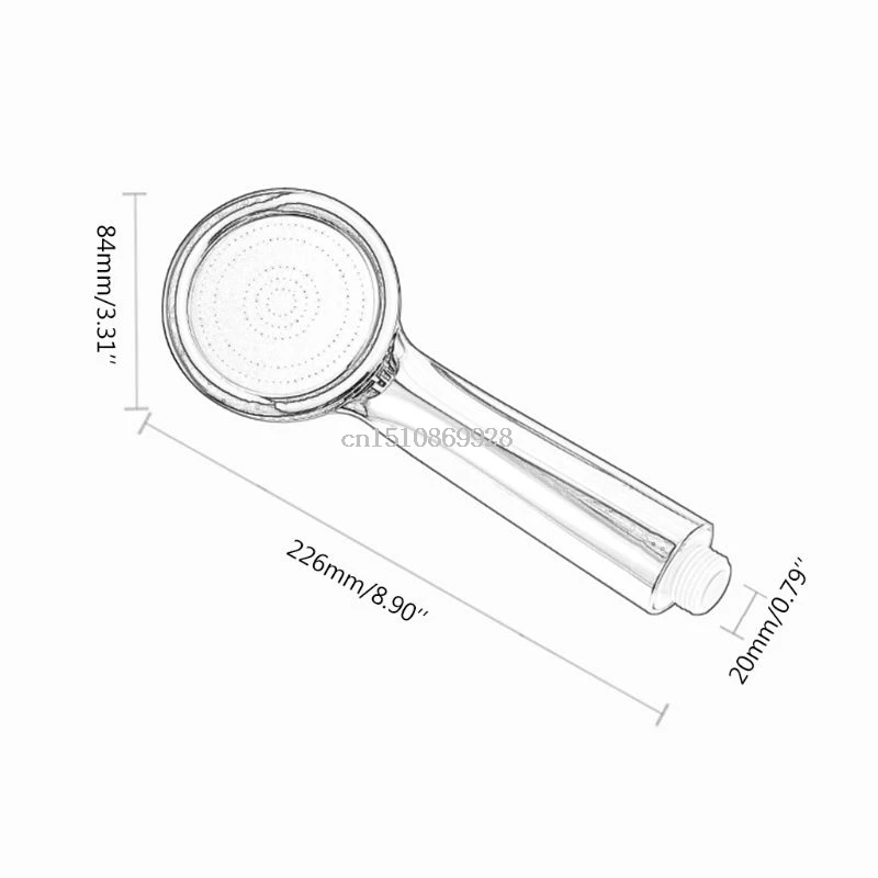 2pcs Hand Held Round Shower Head Low Pressure Boosting Detachable Rainfall Experience Bathroom Accessories Home Hotel 448A