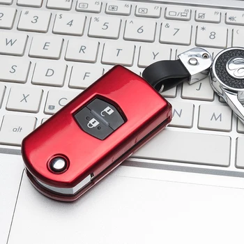 

Fashion Colorful Car Folding Key Case Cover For Mazda 2 3 6 CX5 CX-7 CX-5 RX8 MX5 Auto Remote Key Protect Shell Keychain Ring