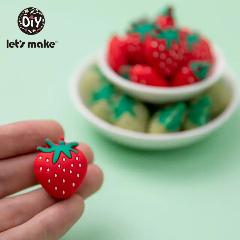 strawberry baby teether