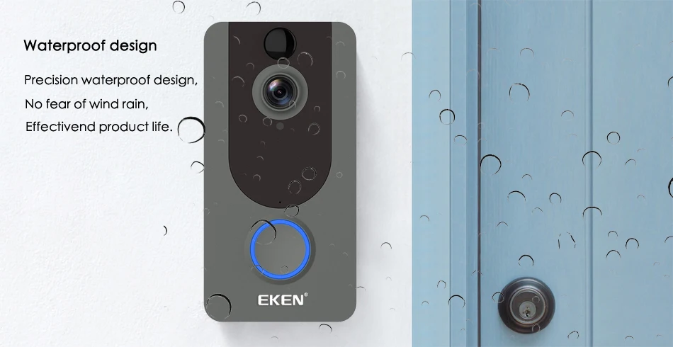 Eken V7 видео doorbell1080p с ringtone ночного видения беспроводной мониторинг безопасности Интеллектуальное обнаружение движения домофон камера