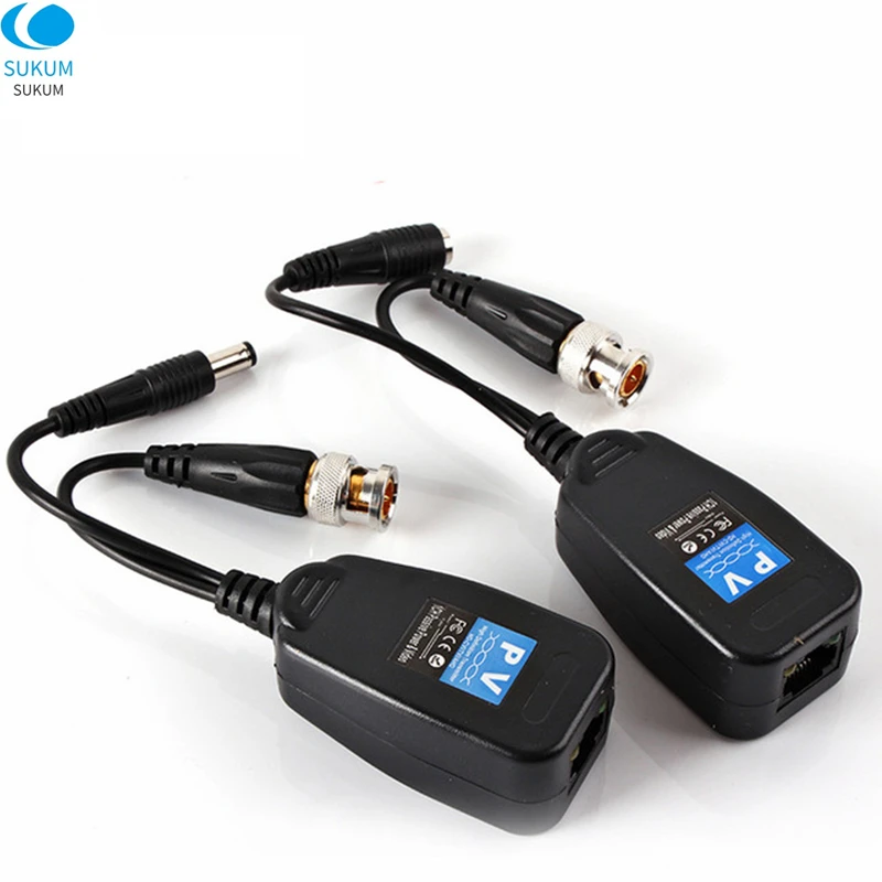 10 pares de transceptor Balun de alimentación de vídeo CCTV coaxial BNC, conector CAT5e/6 RJ45 para cámaras de vigilancia