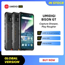 UMIDIGI BISON GT – téléphone portable robuste, étanche IP68/IP69K Helio G95 64mp AI Quad caméra 8 go + 128 go 6.67 pouces FHD + chargeur 33W