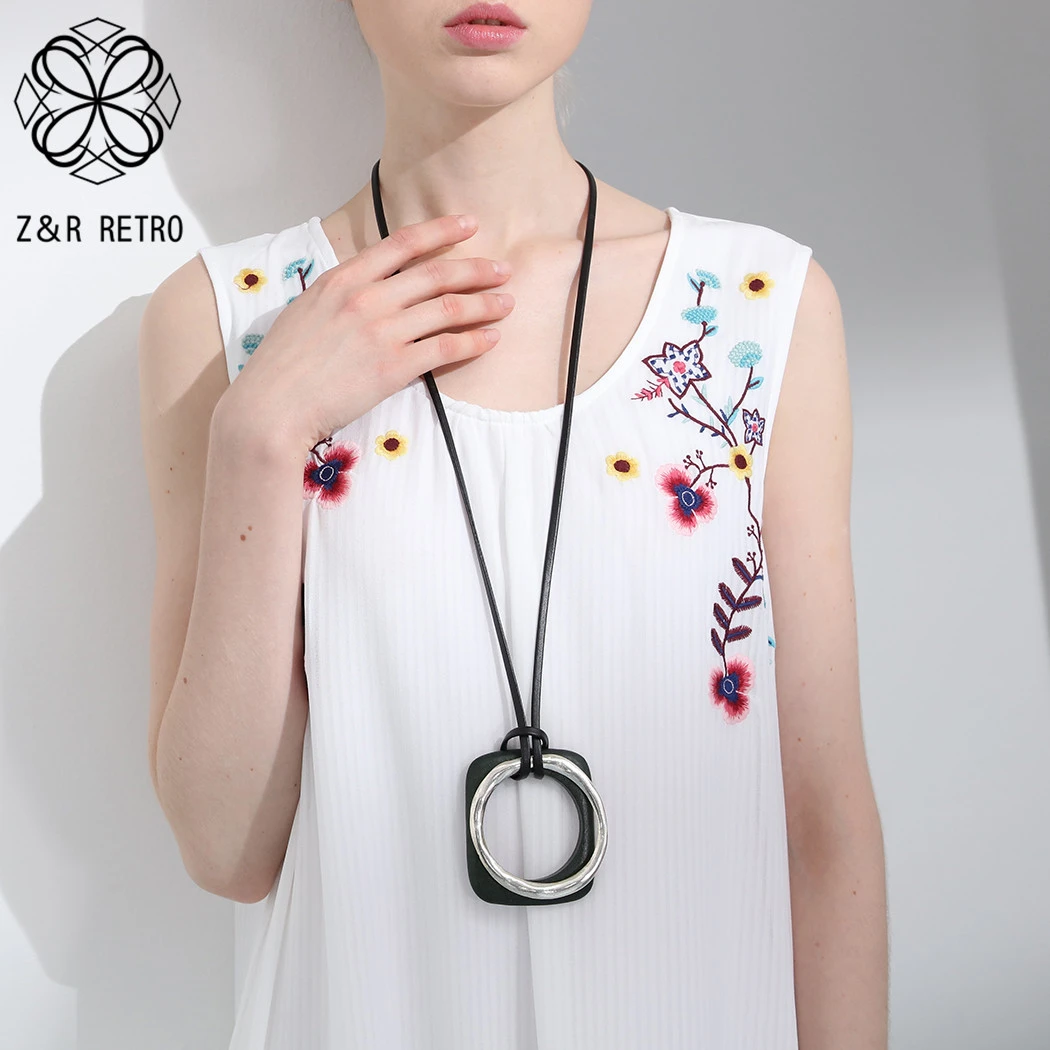 Collar Vintage para mujer, Collar de cuerda larga, cadenas alrededor del cuello, accesorios Retro, suspensión joyería estética|Collares colgantes| AliExpress