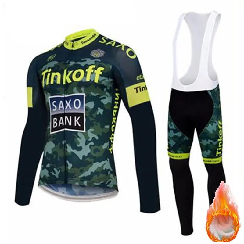 Tinkoff pro Ropa ciclismo, теплый, зима,, теплый, Джерси, мужской, костюм, для верховой езды, комбинезон, комплект, флис, шерсть, Триатлон