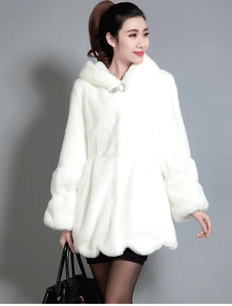 Новинка, имитация норки, мех, с капюшоном, средней длины, шуба, для молодых женщин, норка, кашемир, модная, размера плюс, теплая одноцветная куртка AS1370