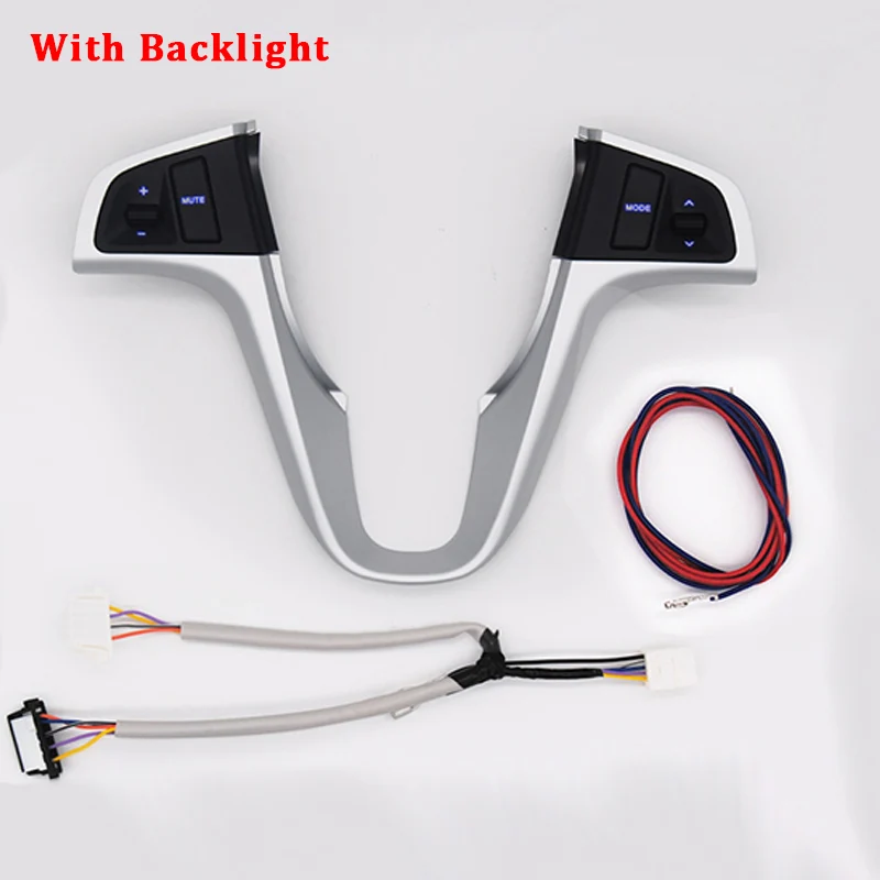 With Backlight Для hyundai VERNA SOLARIS Кнопка рулевого колеса Аудио громкости Buletooth переключатель управления телефоном с подсветкой автомобильные аксессуары - Цвет: With Backlight