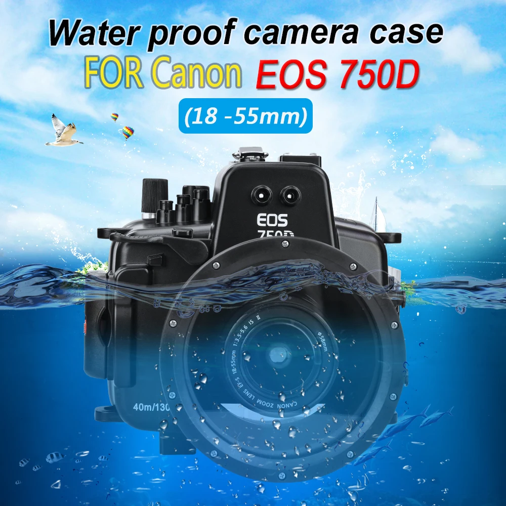 Чехол Seafrogs для подводной камеры Canon EOS 750D 760D чехол дайвинга с объективом 18-55 мм 18-135