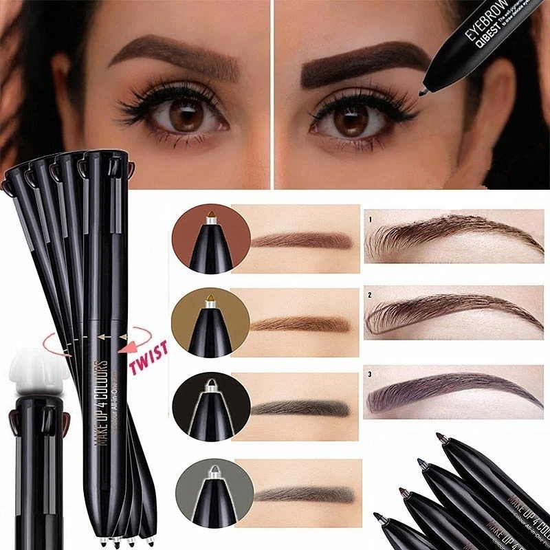 Цветной карандаш для бровей 4 в 1 стойкий Водостойкий Pro Defining контурная ручка Tat Brows