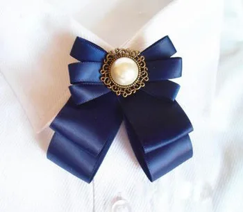 

Pin Brooches For Promotion Real Ribbon Trendy Unisex Fine Jewelry Broche Bow Brooch Corsage Shirt Collar Flower Tie