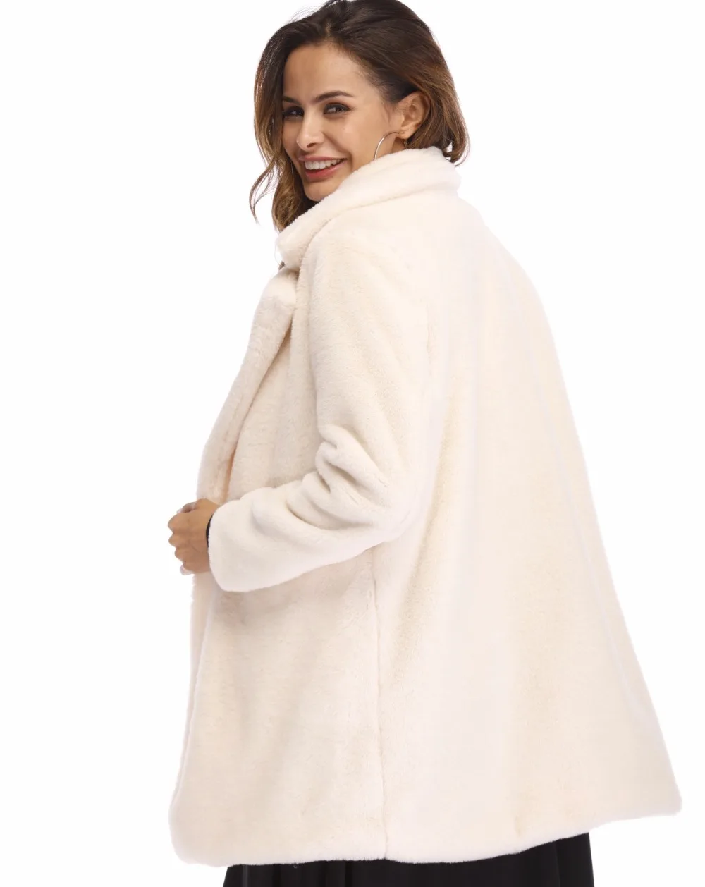 Женское пальто из искусственного меха, осенне-зимнее модное повседневное меховое пальто, мягкая плюшевая Женская куртка из искусственного меха