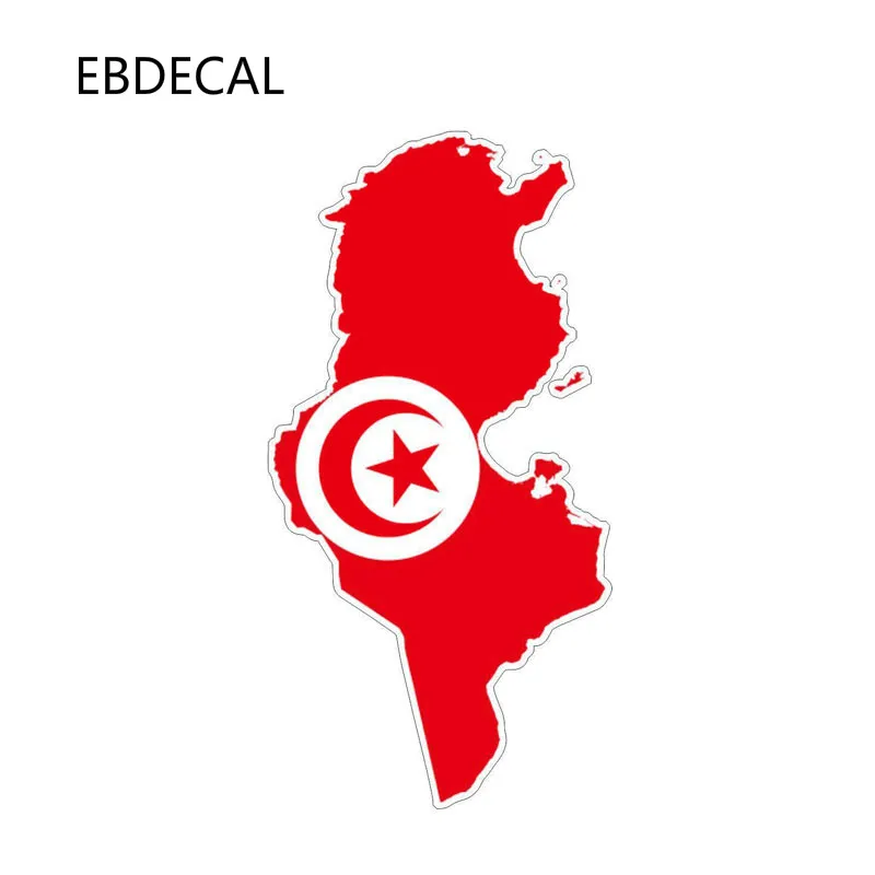 Ebdeckle Tunisia карта светоотражающий флаг для Авто/бампер/окно/наклейка на стену стикеры наклейки DIY Декор CT11752