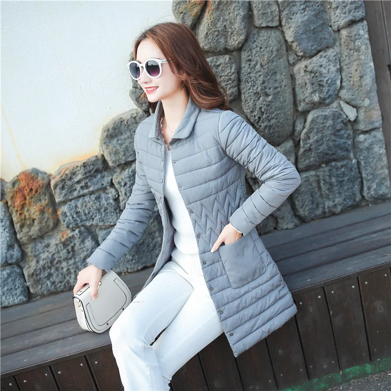 

Down Jacket Cotton-padded Clothes Women's Mid-length Cotton-padded Clothes Thin 2018 Winter New Style Korean-style WOMEN'S Wear
