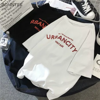 

T-shirts Women Simple Letter Soft Loose Short Sleeve Summer Clothing Womens Casual All-match O-Neck Lovely Ladies 2020 Girls