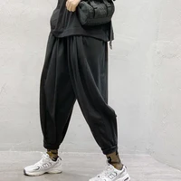 Korean Style Women Casual Harem Pants High Waist All-Match Sport Fashion Loose Streetwear Hip Hop Comfortable Black Trousers