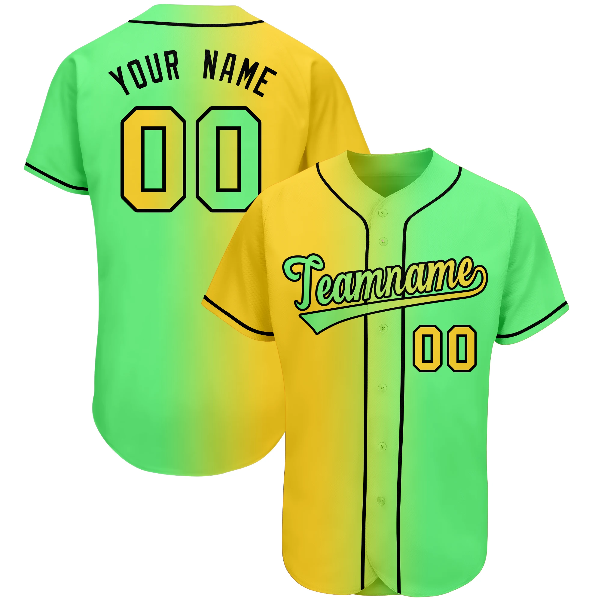 Baseball Shirt Unique Fashion Gradient Baseball Jersey Hip Hop Street Style Printed Men's/Youth Softball Training Uniform