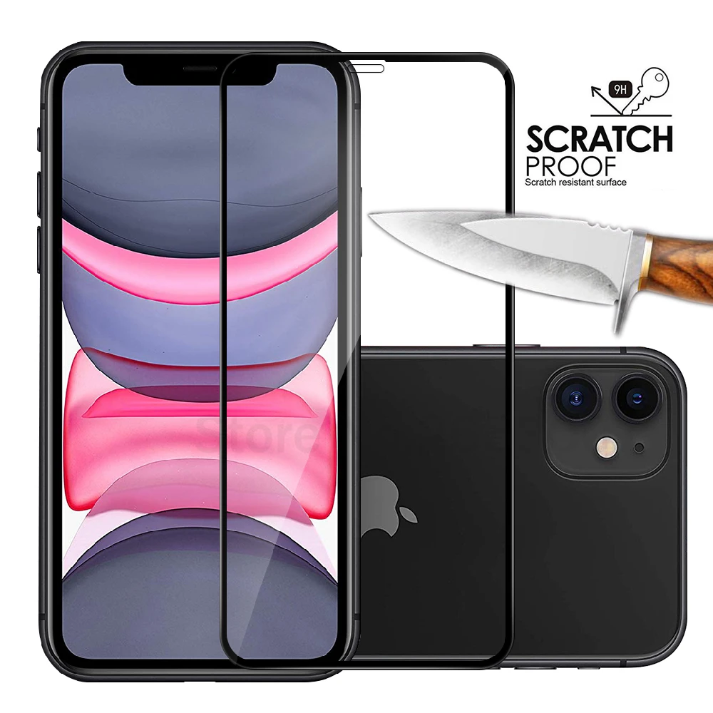 20D закаленное стекло для iPhone 11 Pro Max Полное клеевое Защитное экрана X XR XS MAX 8 7 6 6S