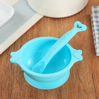 

2 Pcs/Set Silicone Dinnerware Baby Food Storage Kids Child Suction Bowl Eco-Friendly Children Training Feeding Dishes
